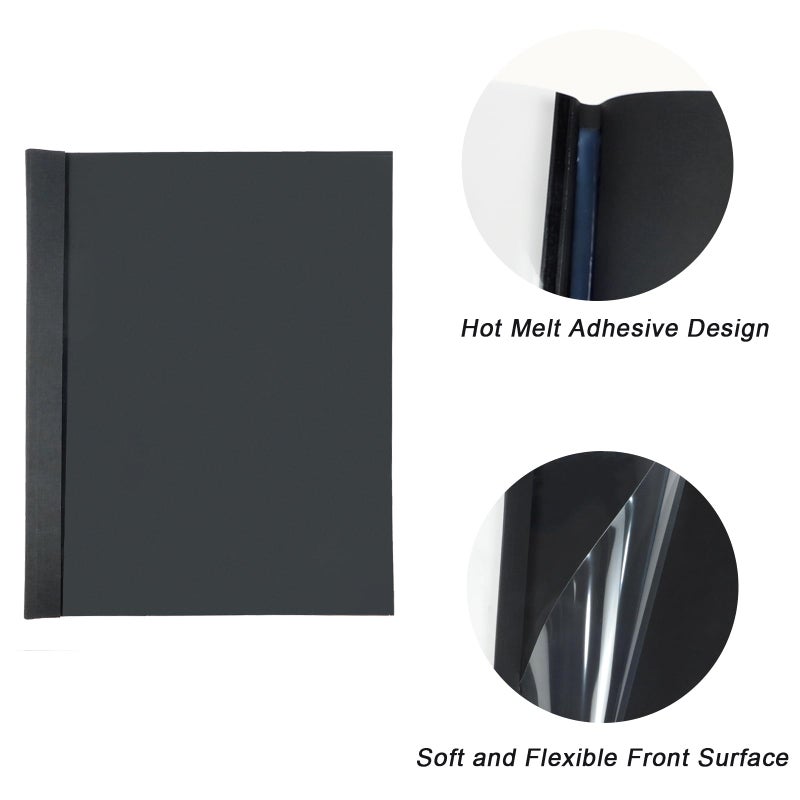 RAYSON TBC6-25-BK Thermal Binding Covers, 1/4 Inch, Black, Letter Size Holds 55 Sheets, 25 Pack - Image 5